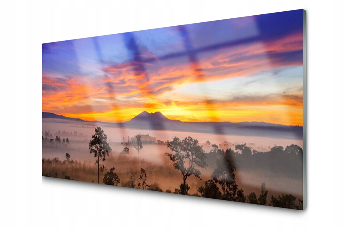 Dekoračný sklenený panel Stromy Hmla 100x50