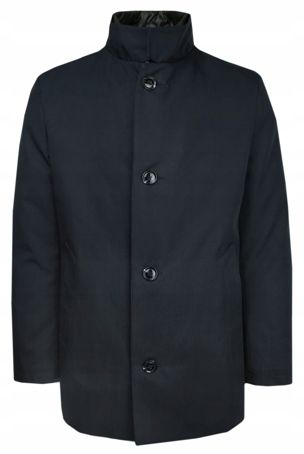 Tmavě modrý podzimní a zimní kabát 56/182