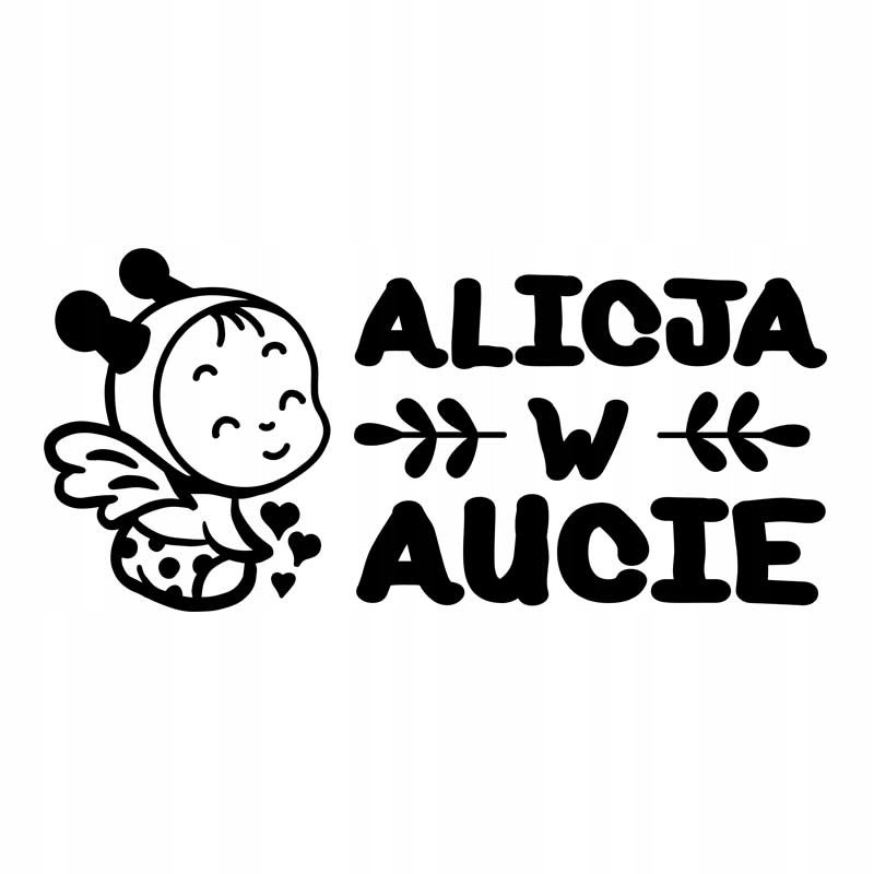 

Naklejki na auto samochód dziecko w aucie Imię