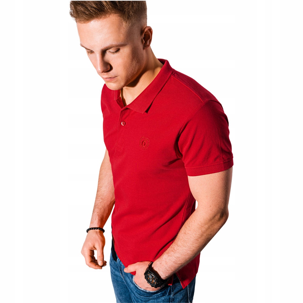

Koszulka męska polo bez nadruku S1374 czerwona XL