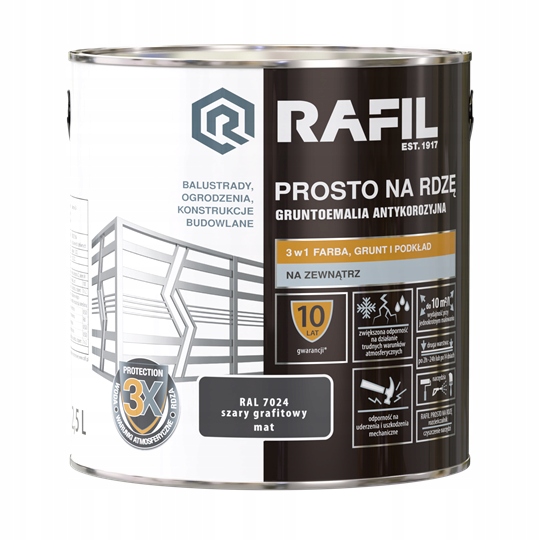 Rafil Prost Na Rdzę 2,5L Grafit Ral 7024 Mat
