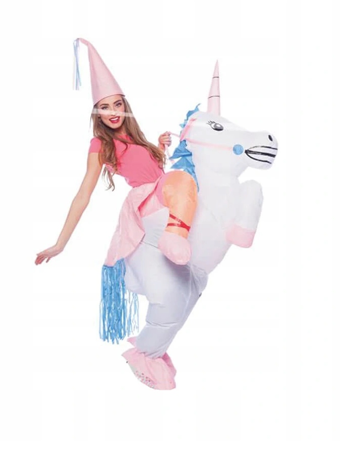 PRZEBRANIE DMUCHANY STRÓJ JEDNOROŻEC KOSTIUM UNICORN KARNAWAŁ