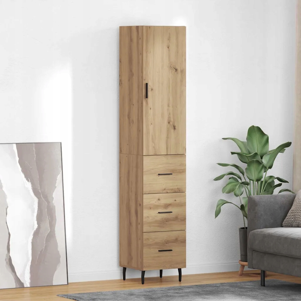 vidaXL Vysoký bufet Artisanový dub 34,5 x 34 x 180 cm kompozitní dřevo