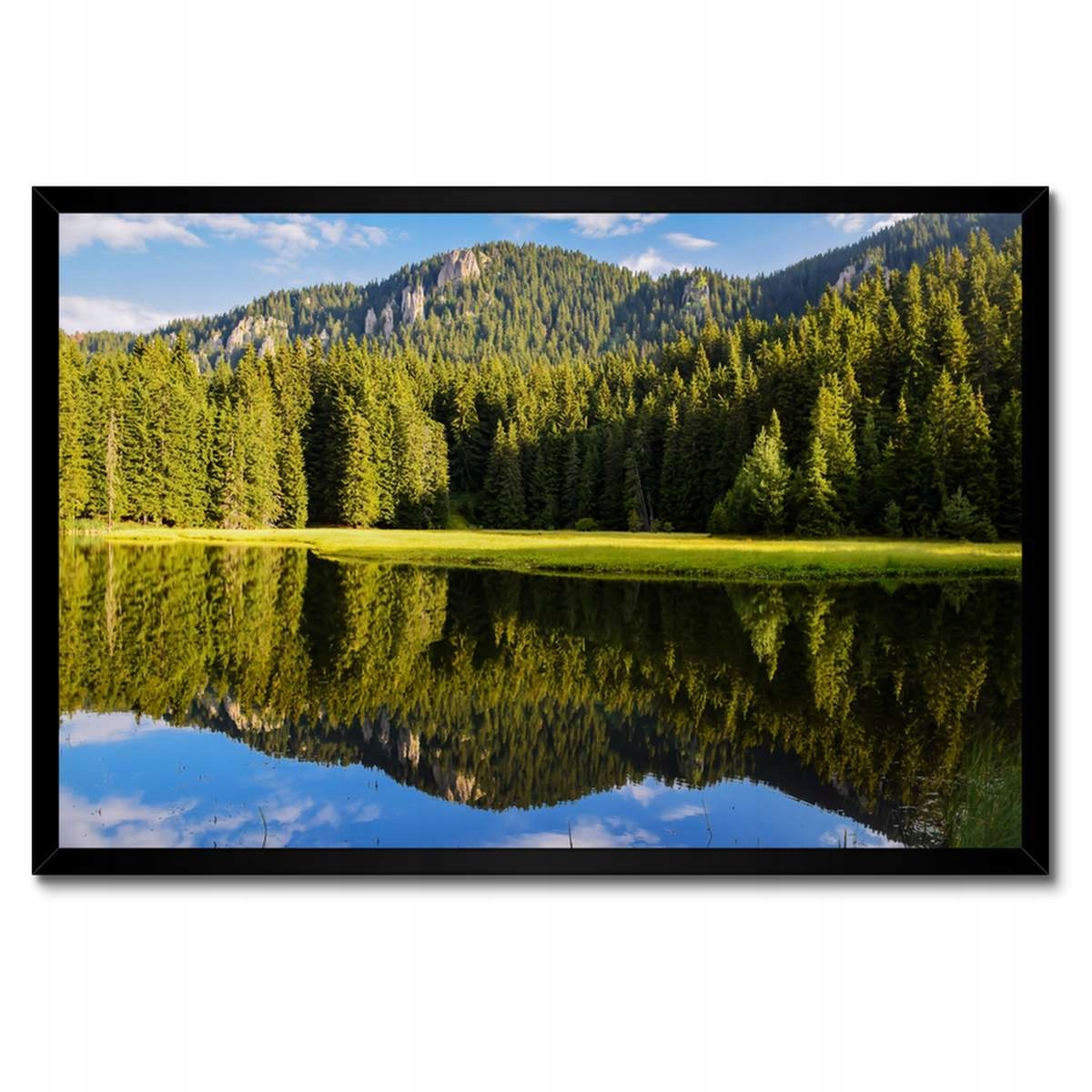 Plakáty v rámu 60x40 Horská krajina s krásnými mraky Stromy v horách