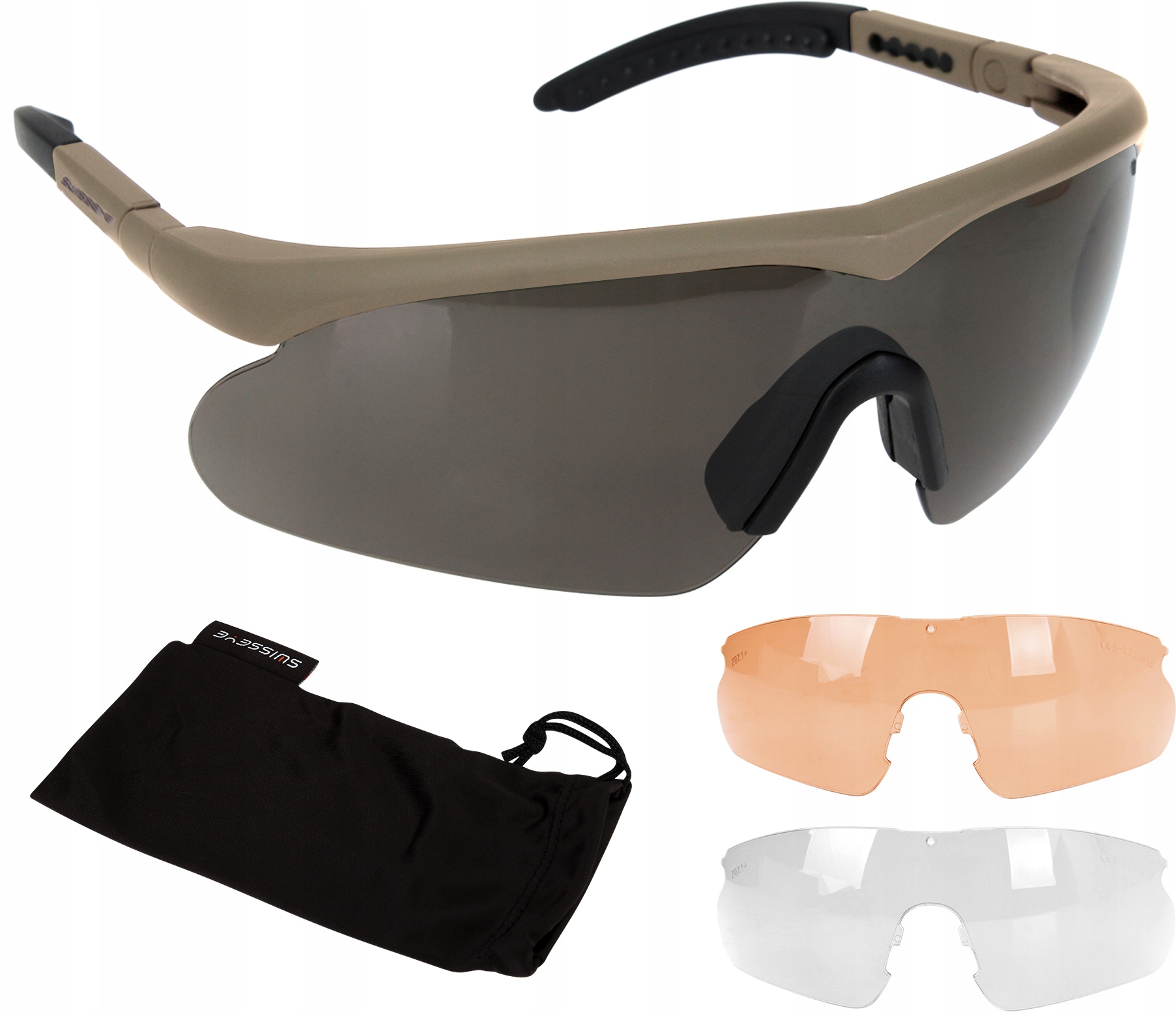 Okulary Taktyczne Ochronne Swisseye Raptor Coyote