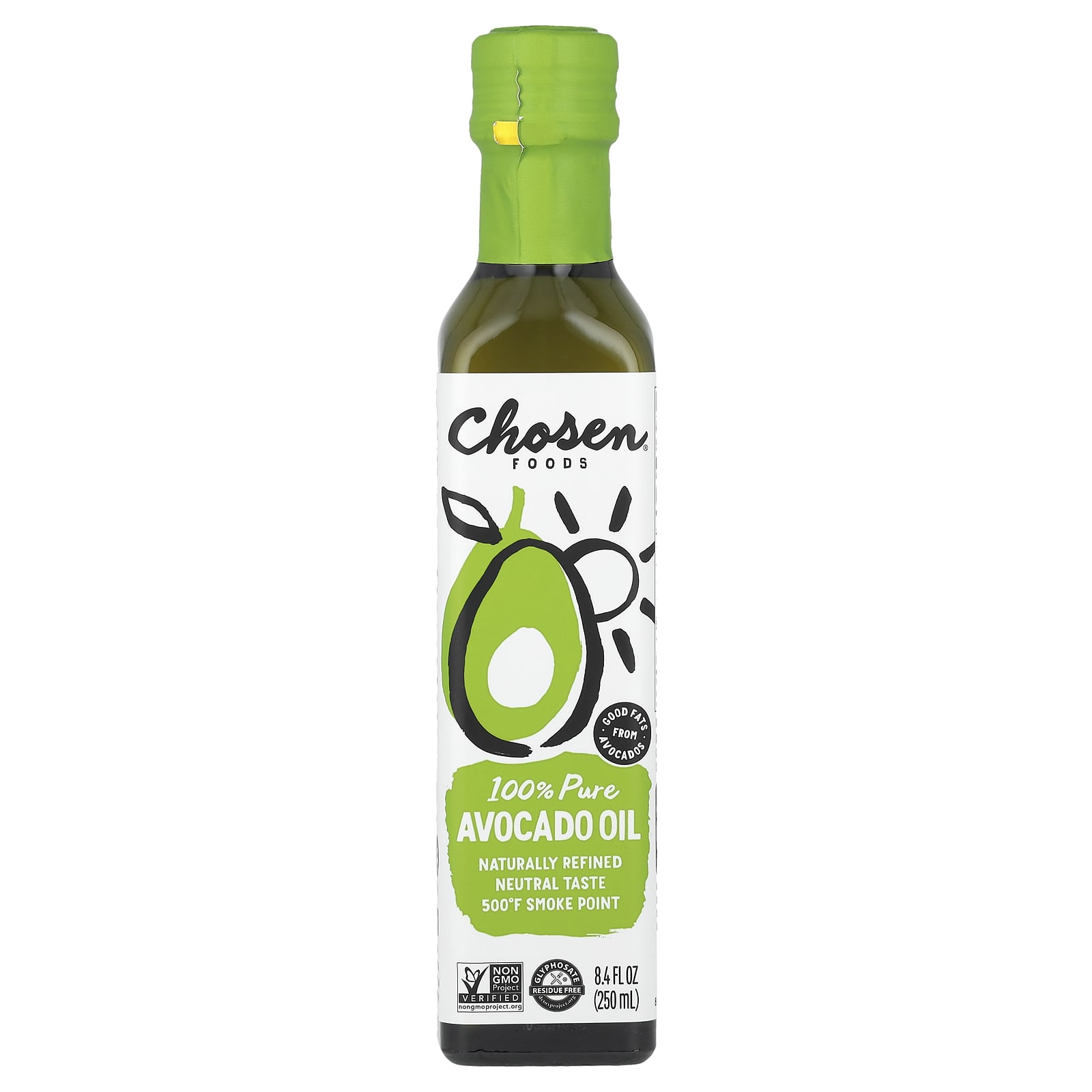 Chosen Foods, 100% čistý avokádový olej, 250 ml