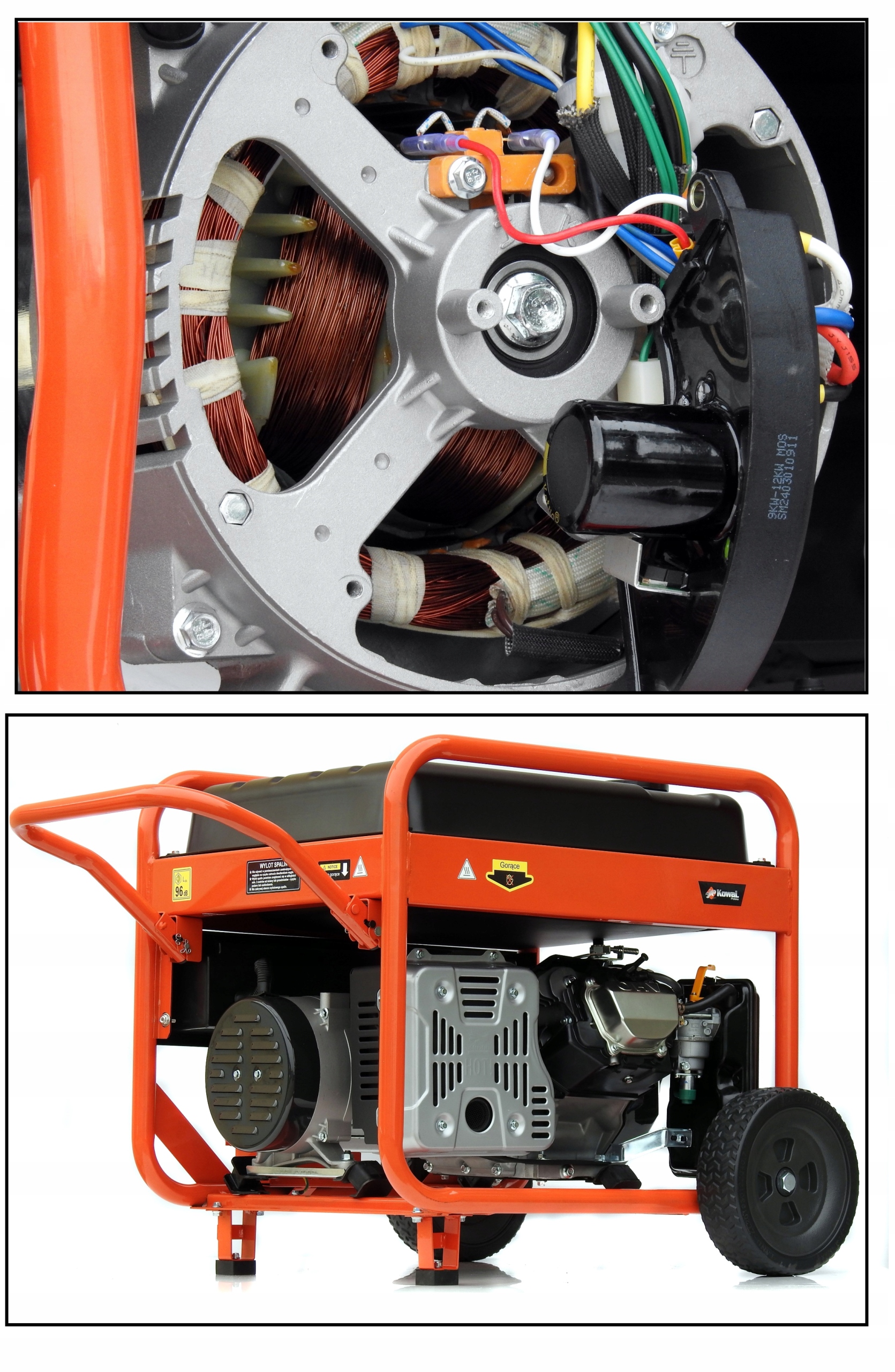 NAJMOCNIEJSZY AGREGAT PRĄDOTWÓRCZY KowaL ELSTART MIEDŹ STOJAN+WIRNIK AVR+ Pojemność baku na benzynę 45 L