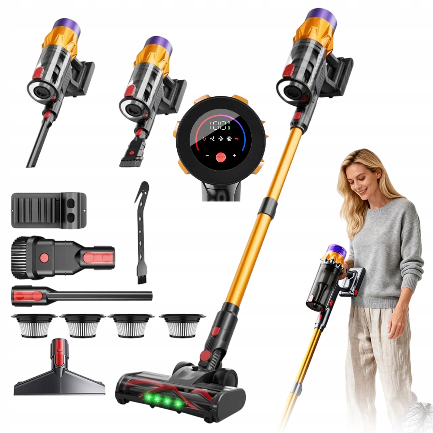 Odkurzacz Bezprzewodowy 35KPA Z Funkcja Samostania I Stacja Scienna