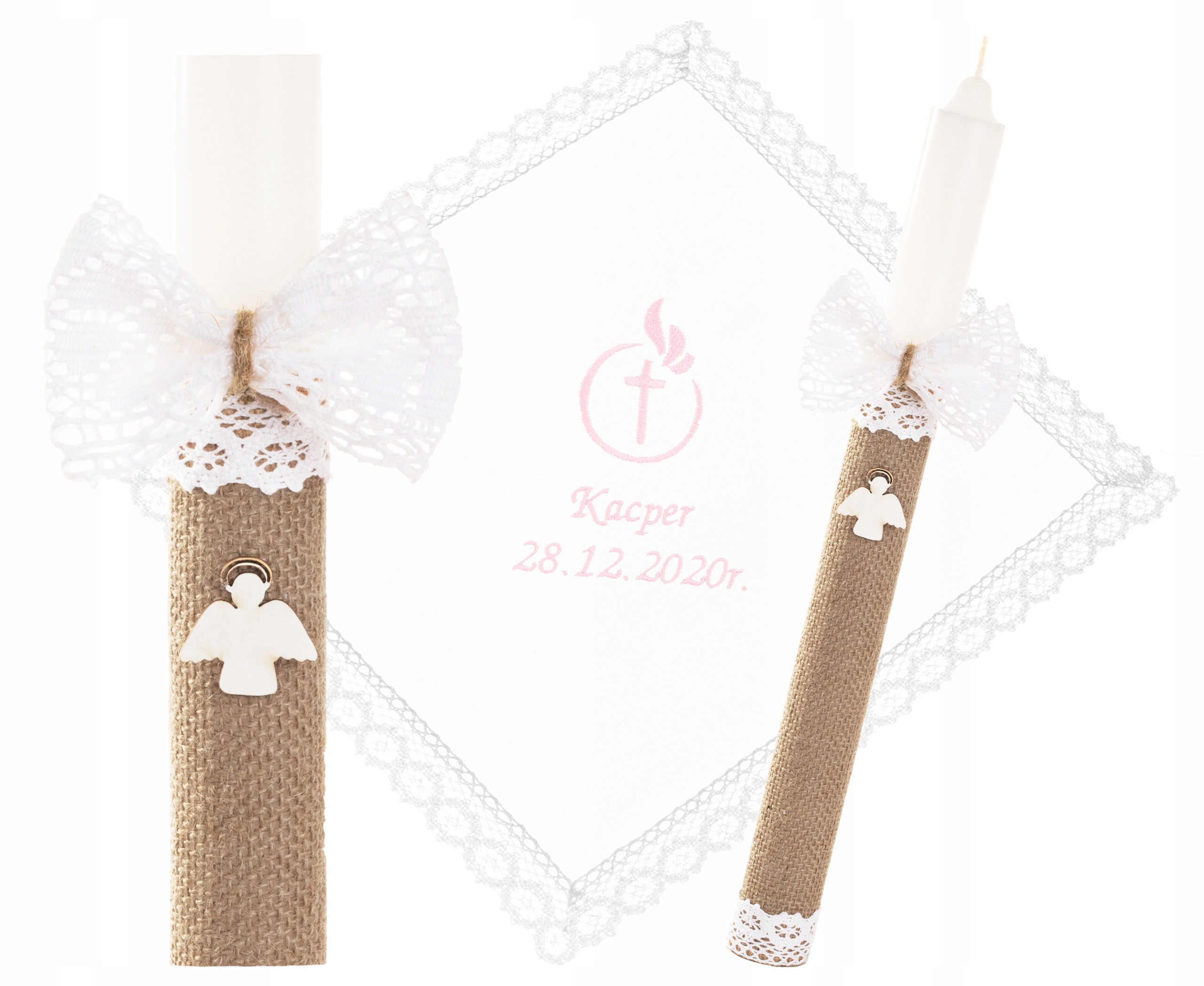 ŚWIECA NA CHRZEST SZATKA DO CHRZTU HAFT Waga produktu z opakowaniem jednostkowym 1 kg