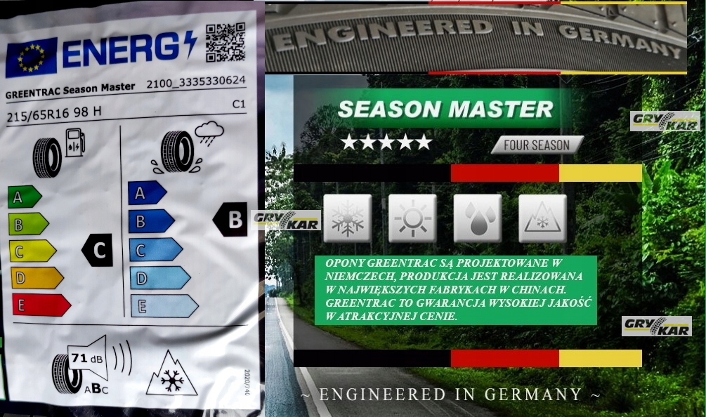 Opony 215/65/16 Greentrac Season Master 4szt. 3 lata gwarancji EAN (GTIN) 6959613703126