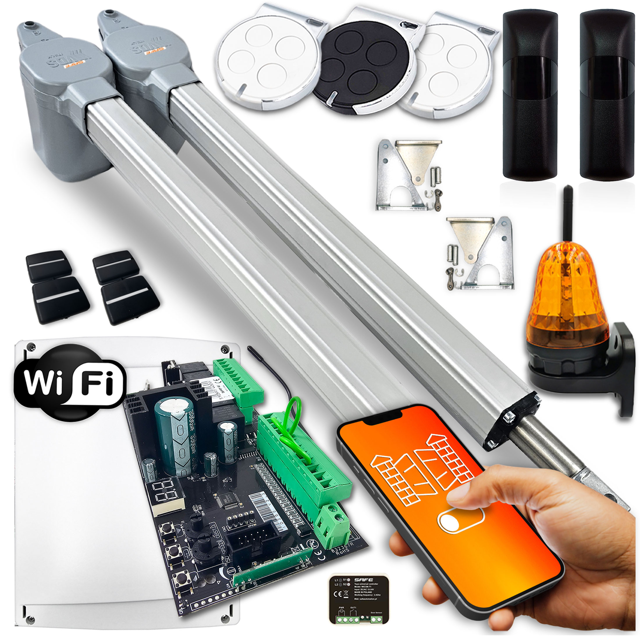 Pohon Pro Dvoukřídlou Bránu Safe 7m 400KG Wifi Tuya Automat pro bránu Safe