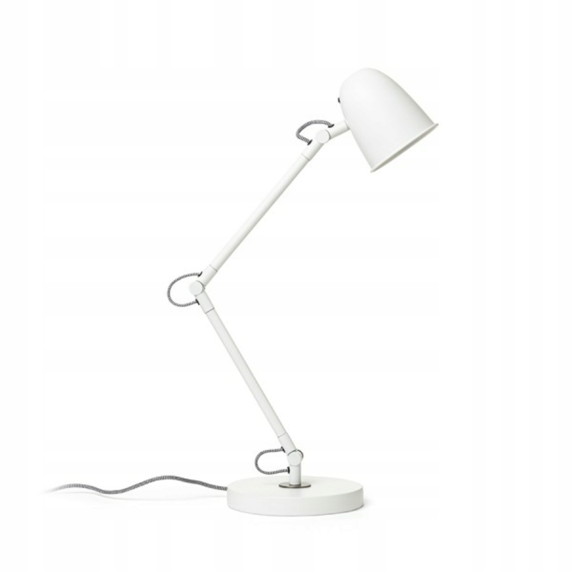 Stolová lampa Rendl Danny biela/matný nikel, polohovateľná, E14, 5W