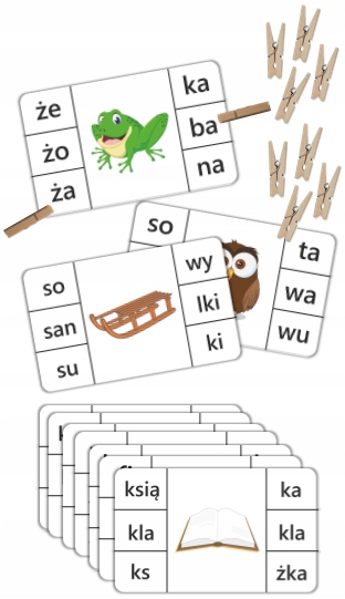 

Klamerkowe zadania "Wyrazy dwusylabowe"