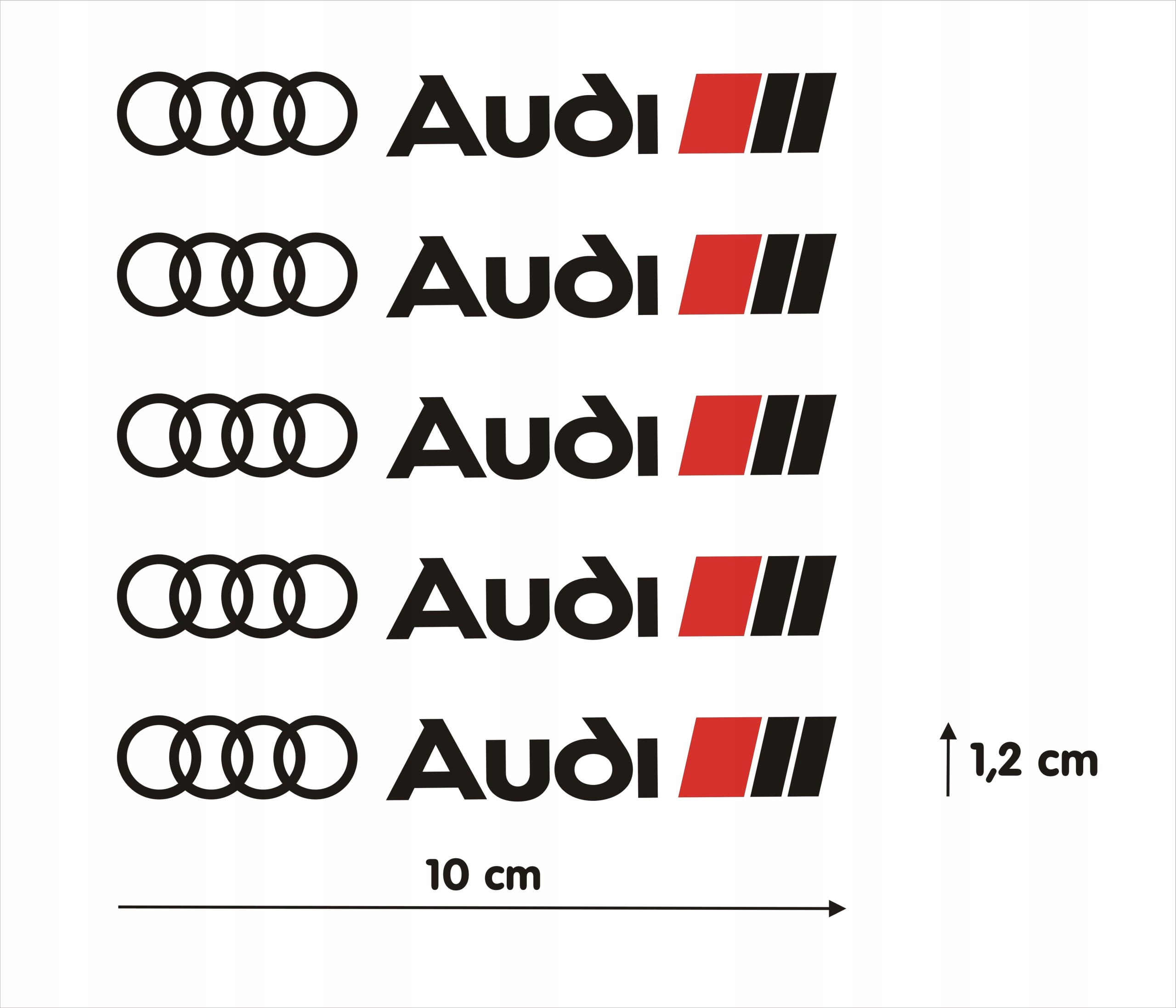 Audi Sport Zestaw 5 Naklejek Na Felgi Alufelgi Hi Temp 8 Letnie Czarne