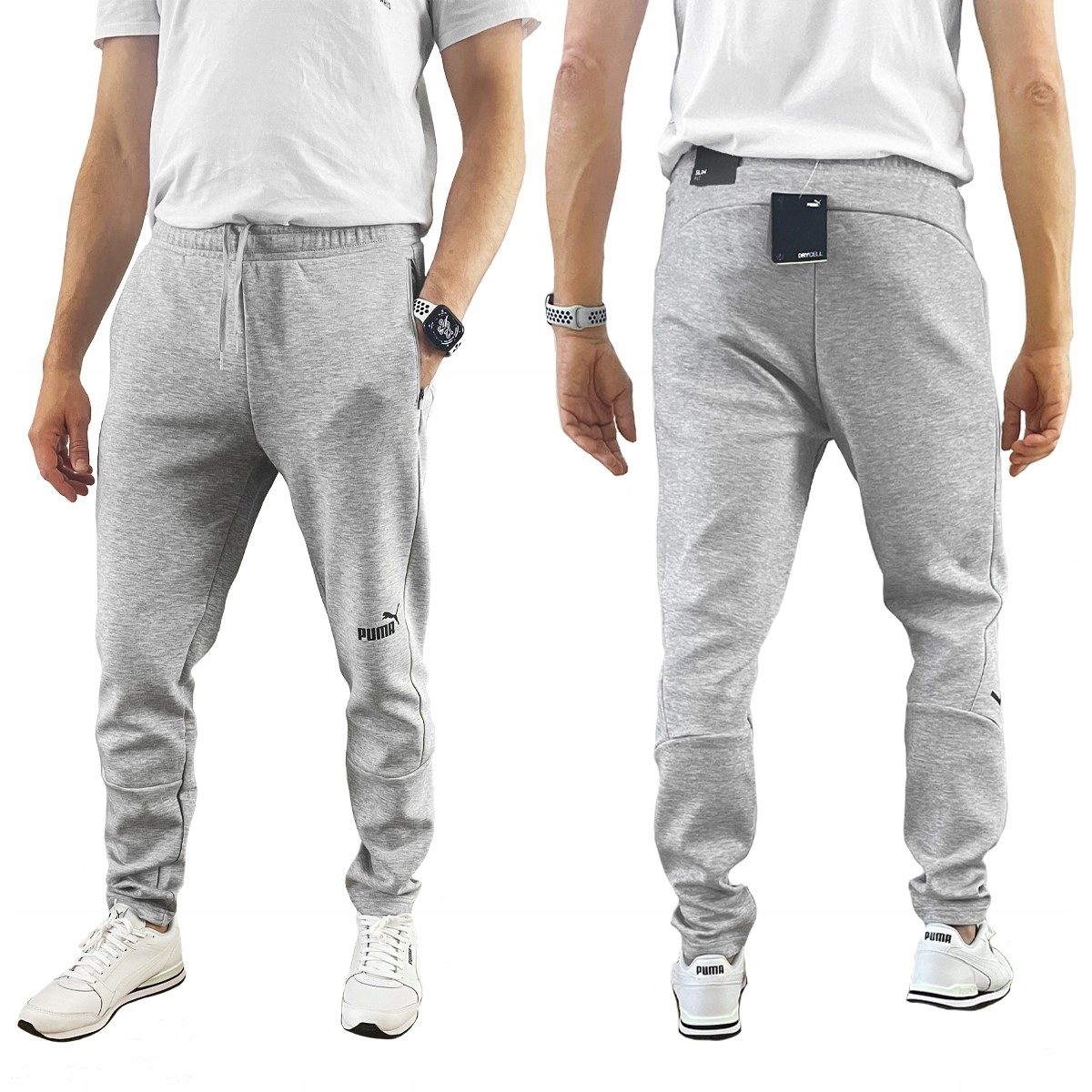 Pánské kalhoty Puma teamFINAL Casuals Sportovní kapsy na zip Šedé 2XL