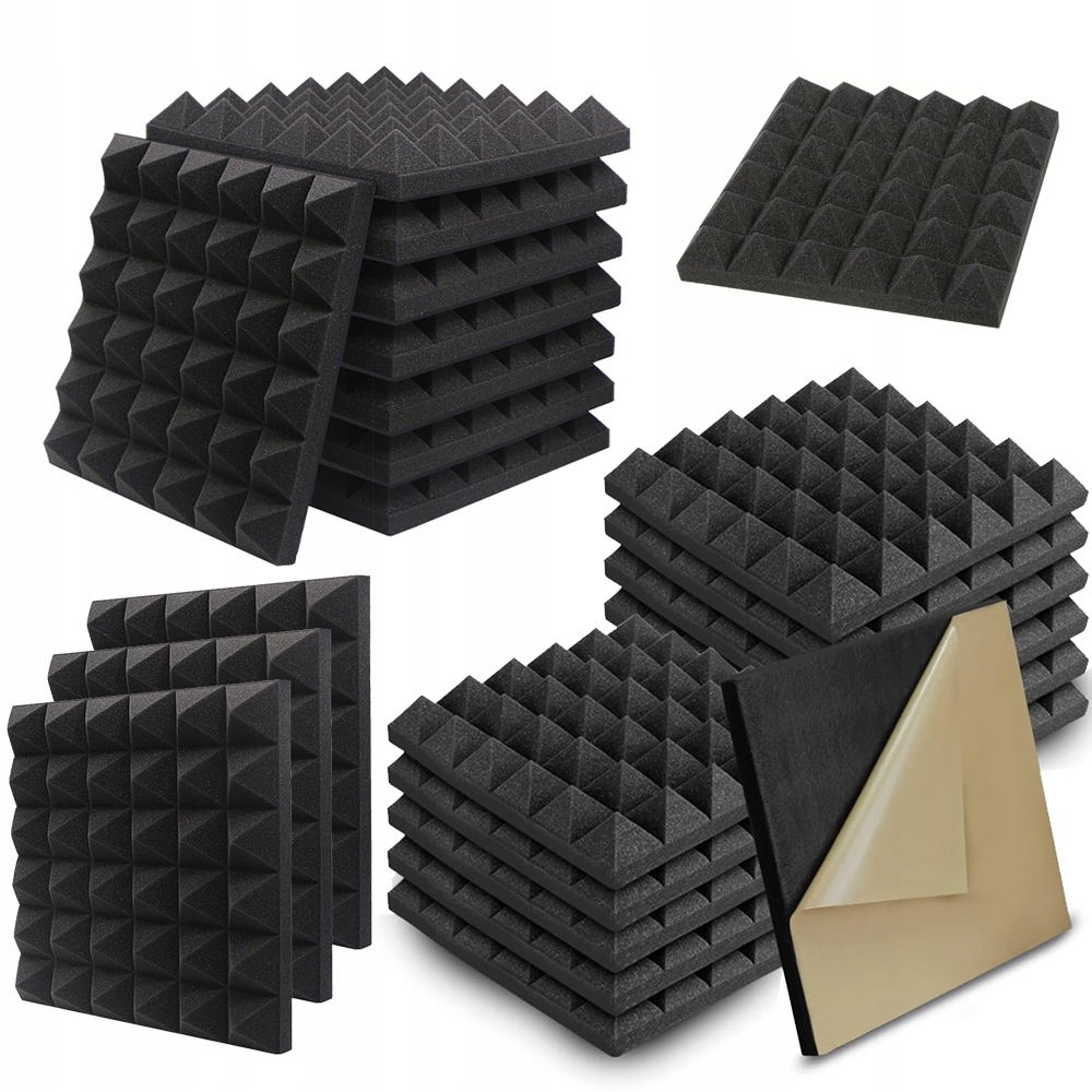24 X Akustické Panely Pyramida Akustická Pěna Kužely Vysoká Kvalita
