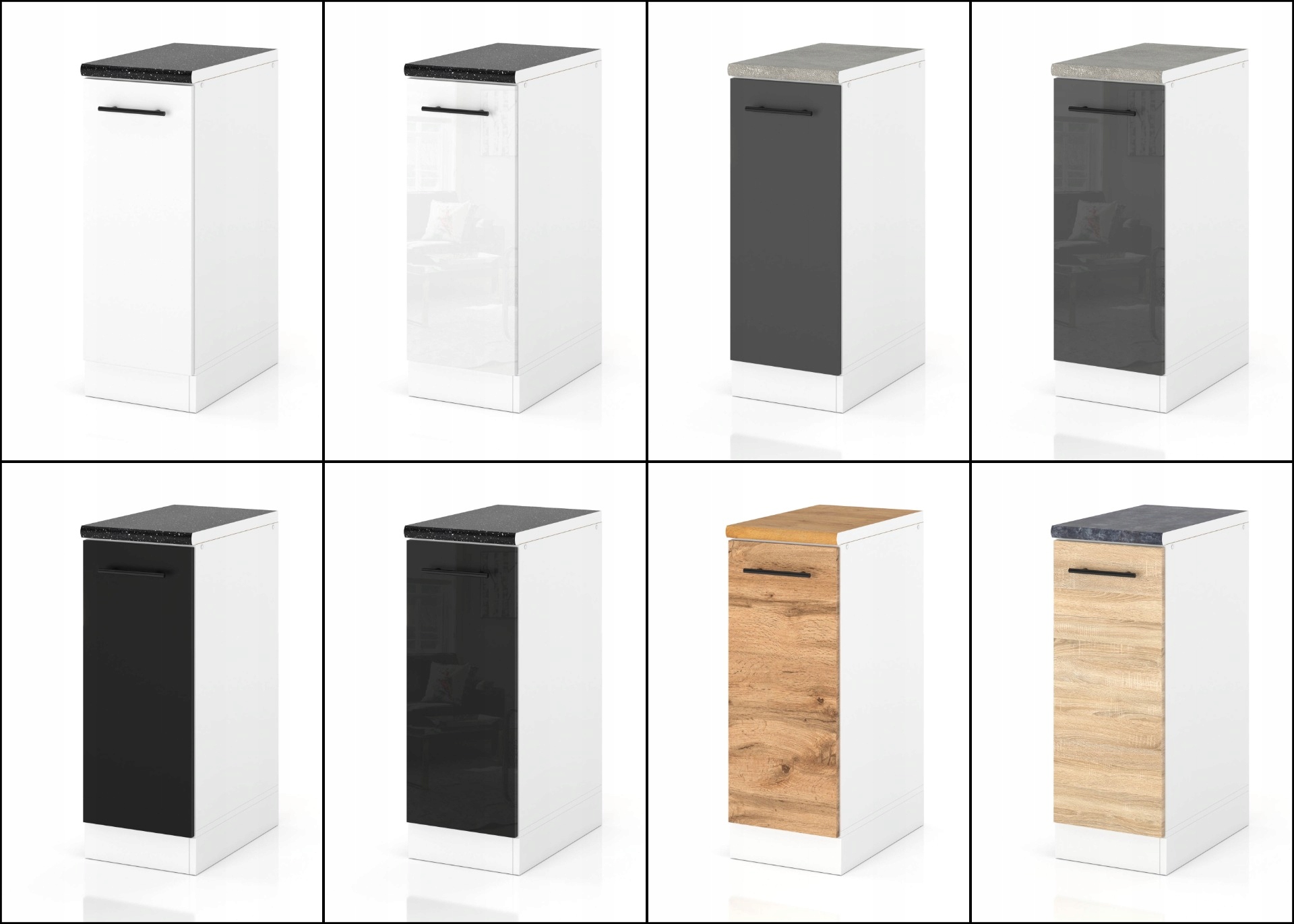 SZAFKA KUCHENNA DOLNA STOJĄCA Z KOSZEM CARGO BIAŁY MAT 30CM Szerokość mebla 30 cm