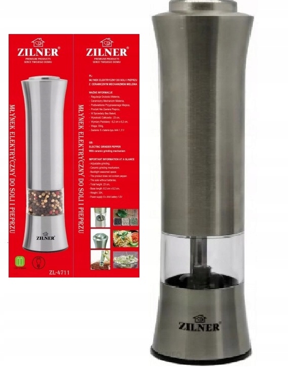 

Młynek Elektryczny Do Pieprzu Soli Ceramiczny +led