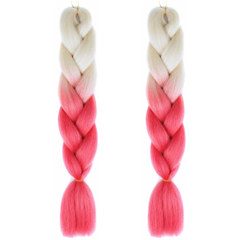 

2x Włosy Syntetyczne na Warkoczyki Ombre Czerwone