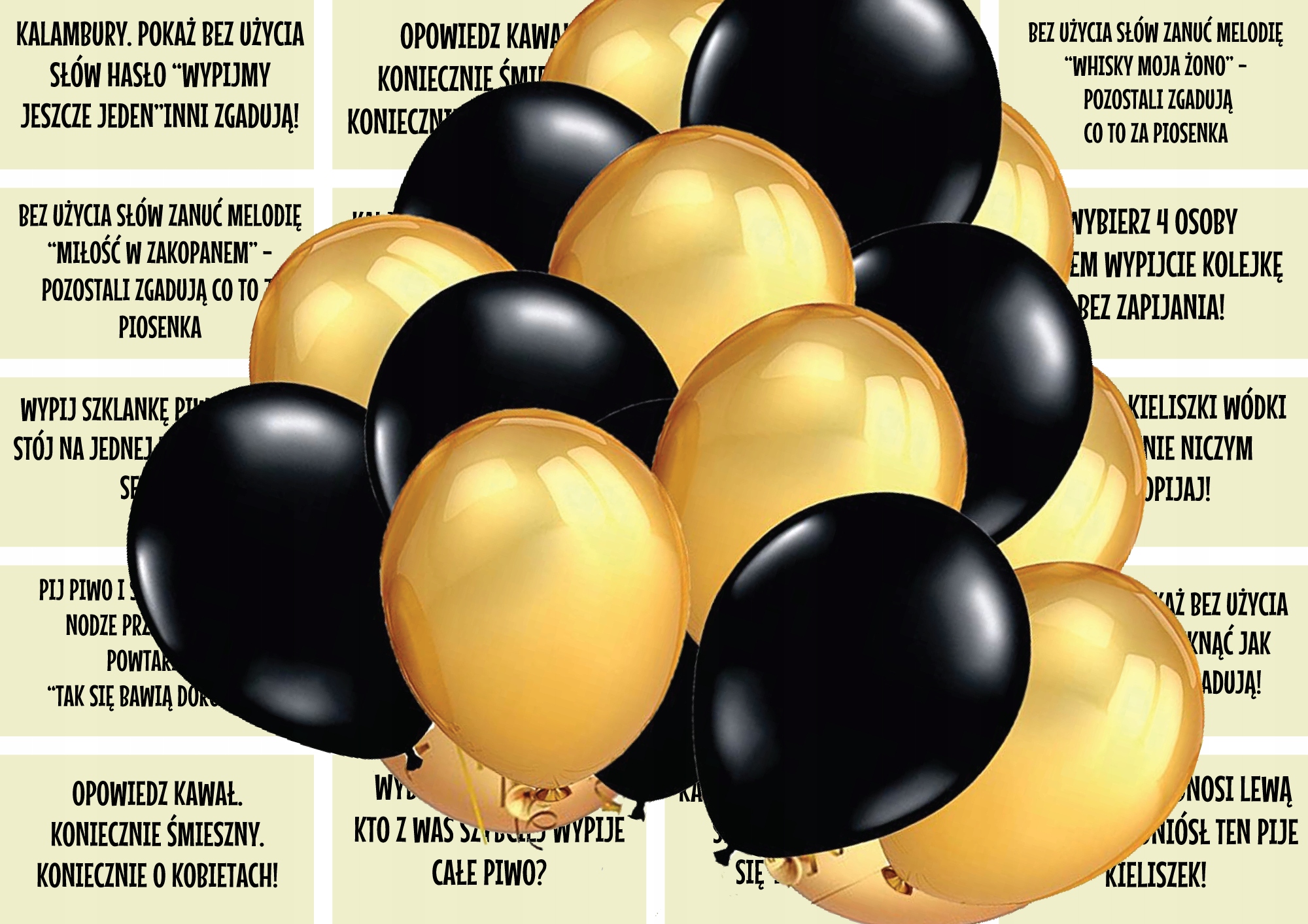 

śmieszne Balony urodziny 18-99 Zadania czarne Złot