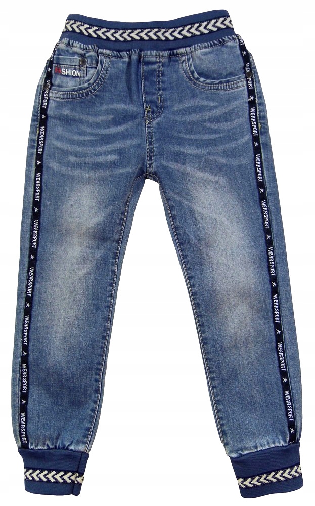 SPODNIE joggery RICARDO 98/104 miękki jeans 162A Zapięcie brak
