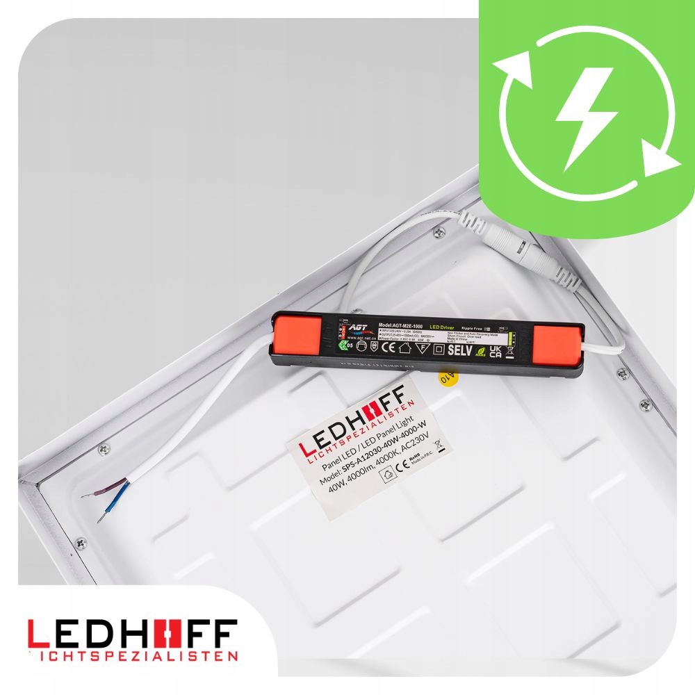 Plafon natynkowy LED Panel Lampa 120x30cm 40W MOCNY biały PROSTOKĄT Maksymalna moc pojedynczego źródła światła 40 W