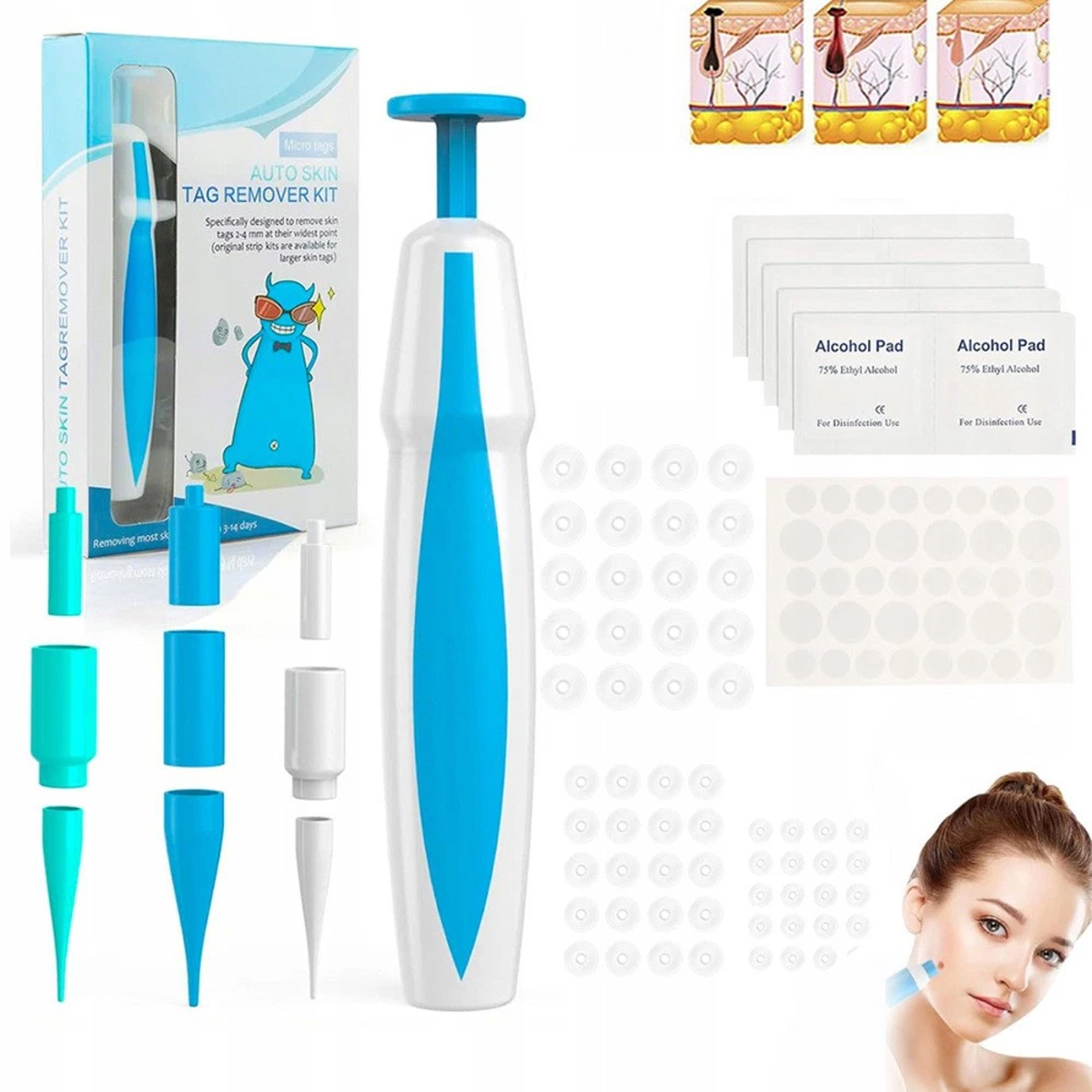 Sada Na Odstraňování Kožních Bradavic Tag 2 v 1