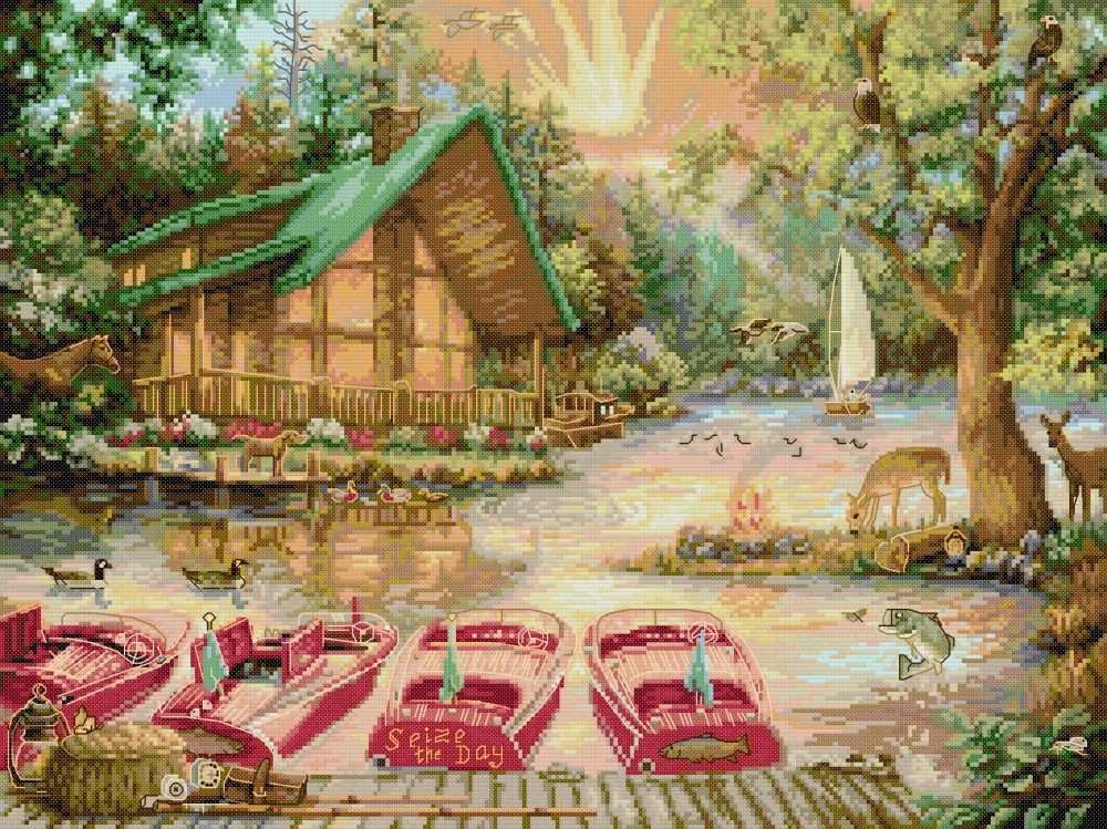 Kanva s potiskem Novinka potisk na jemné kanivě 16ct, vyšívací sada