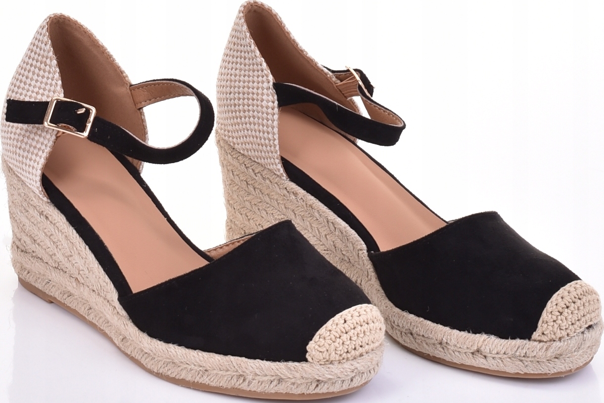 ESPADRYLE DAMSKIE ELEGANCKIE SANDAŁY NA KOTURNIE MODNE STYLOWE