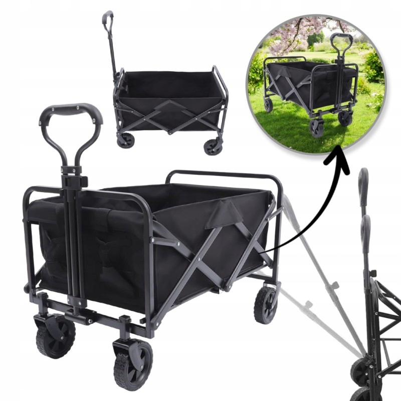 Skládací Přepravní Vozík, Kovový Zahradní Skladovací Přívěs XL