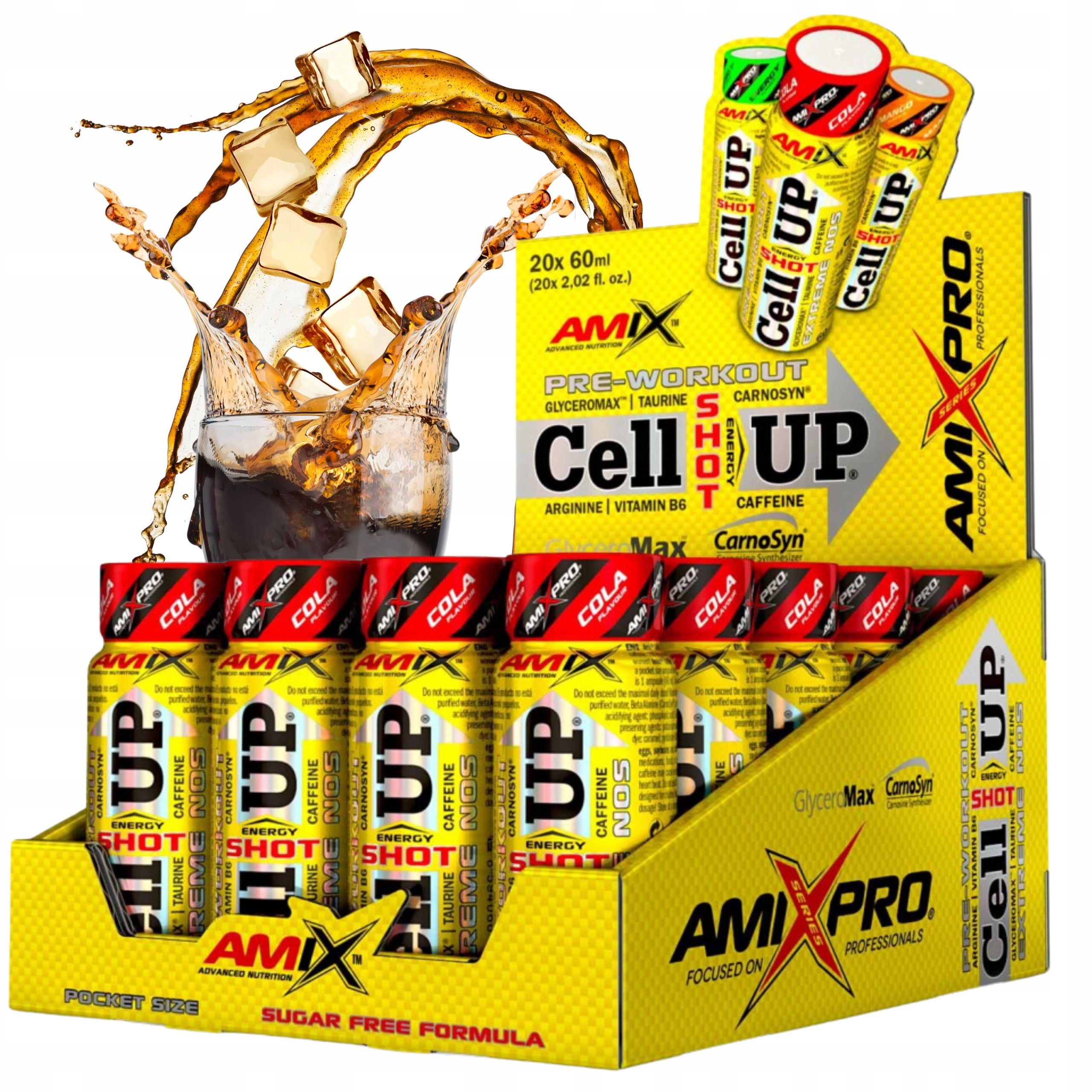 Preworkout Shot Amix Cellup Beta Alanin Taurin Arginin L Cola 20 x 60 Ml