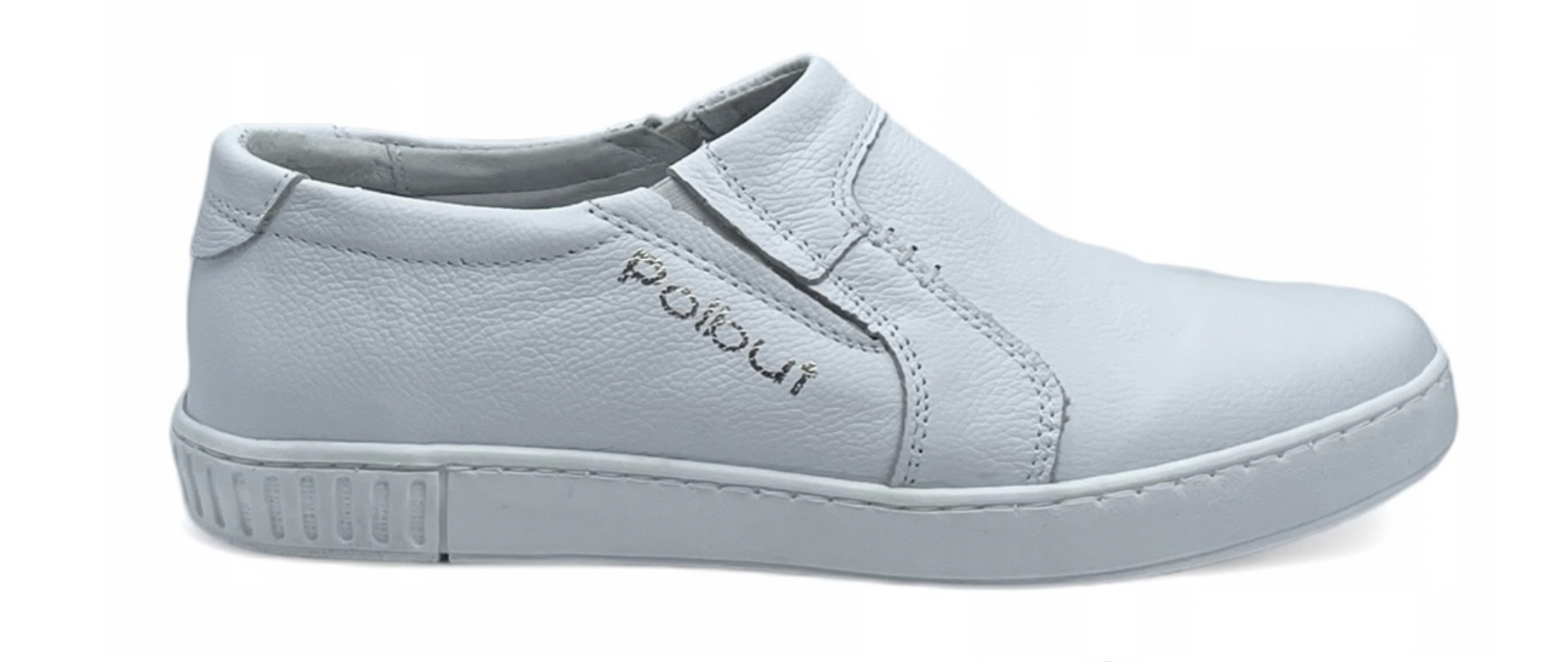 Bílé pánské nazouvací kožené boty, velikost 47