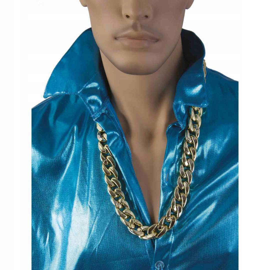 NASZYJNIK gangster ZŁOTY ŁAŃCUCH LATA 80 disco party KARNAWAŁ strój alfons