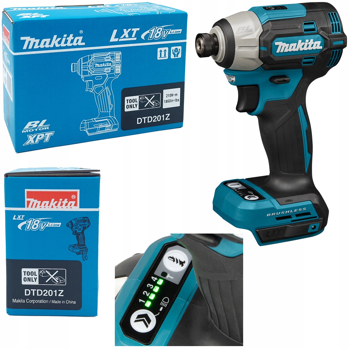 Makita Zakrętarka udarowa 18V 210Nm mocna 4 biegi DTD201Z Pl dystrybucja