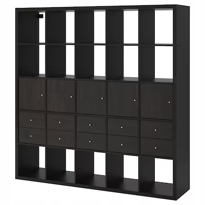 Regał Ikea Kallax regał z 25 przegrodami 182 x 182 x 39 cm czarnybrąz