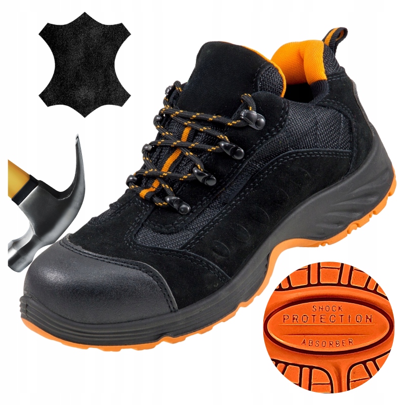 Pánské kožené ochranné pracovní boty Nubuk s Podnoskem S1 Bozp 42