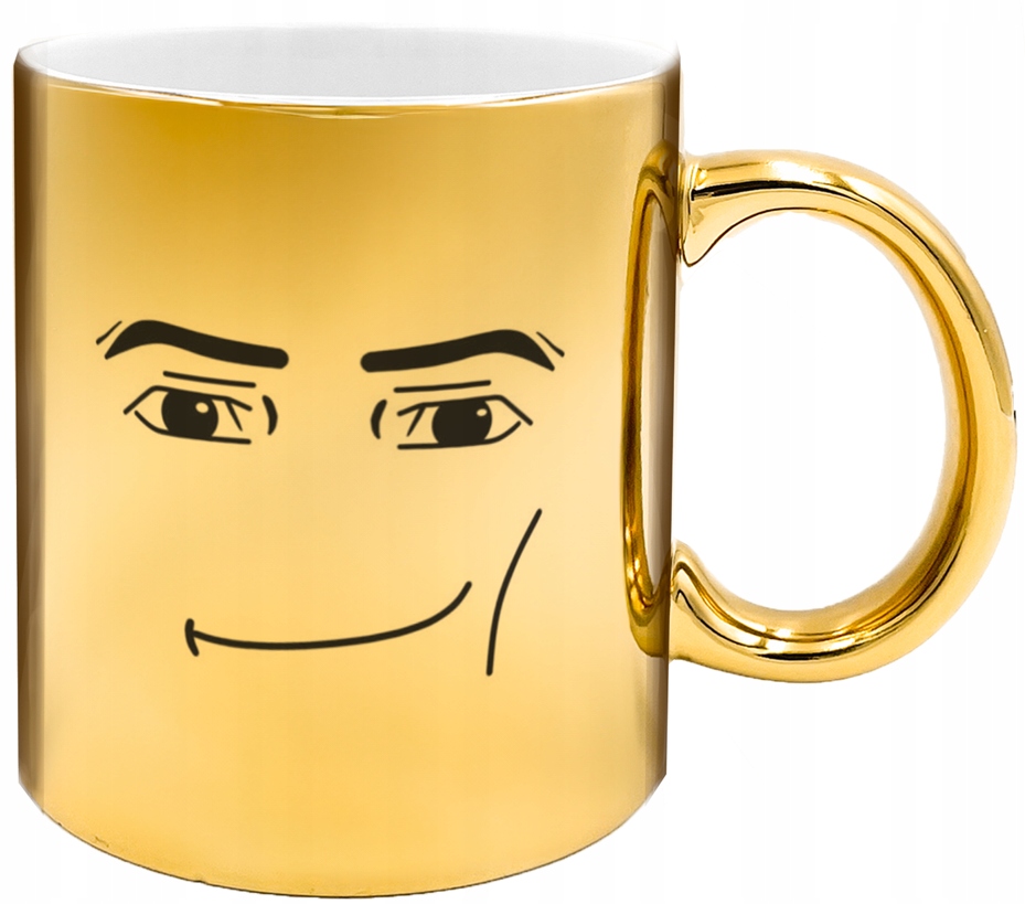 Złoty Kubek Man Face Roblox Twarz Humor Roblox Dla Fanów Gier