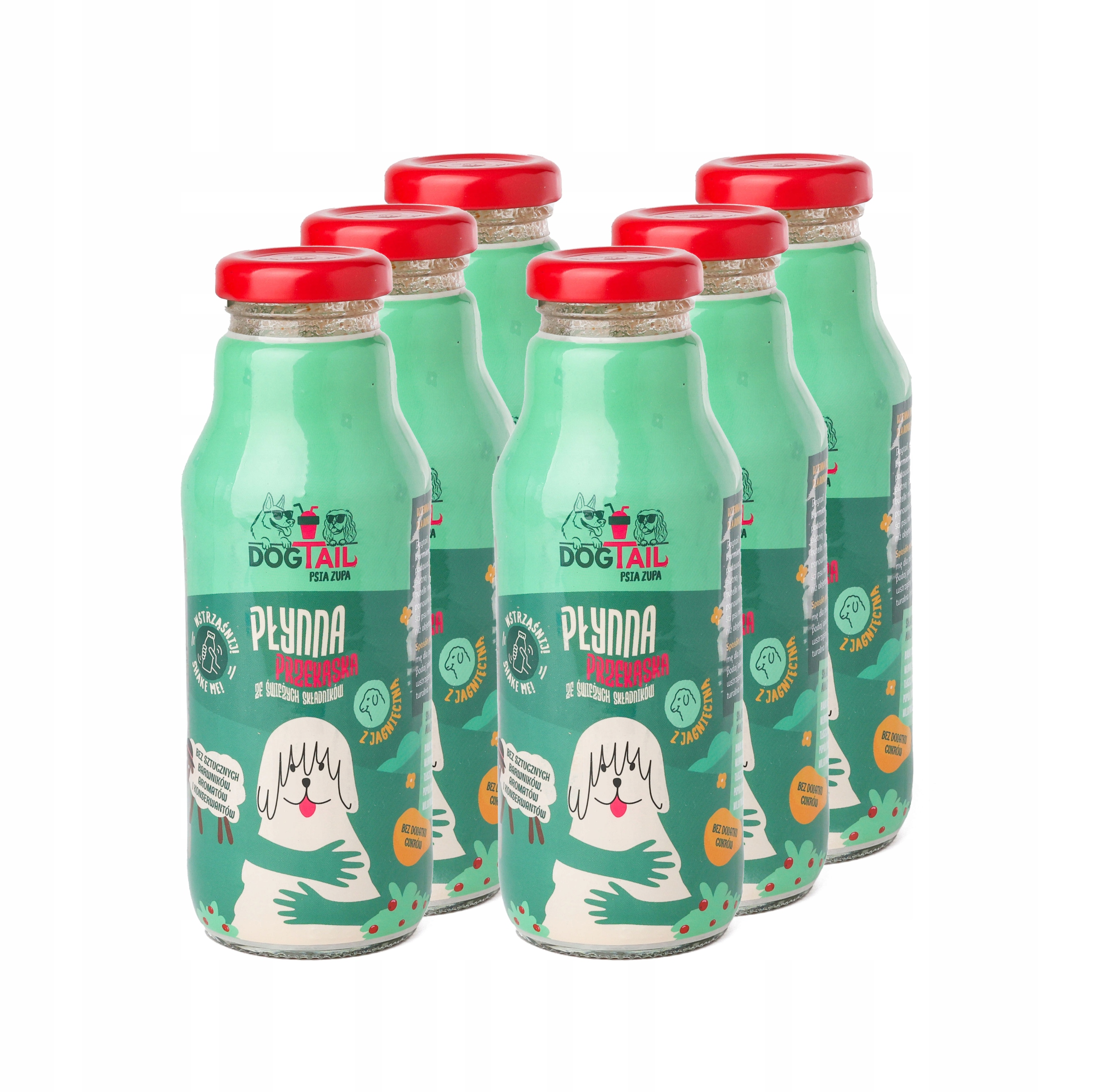 Levně Dogtail s jehněčím masem – sada 6 Ks – tekutá svačinka pro psy – psí polévka