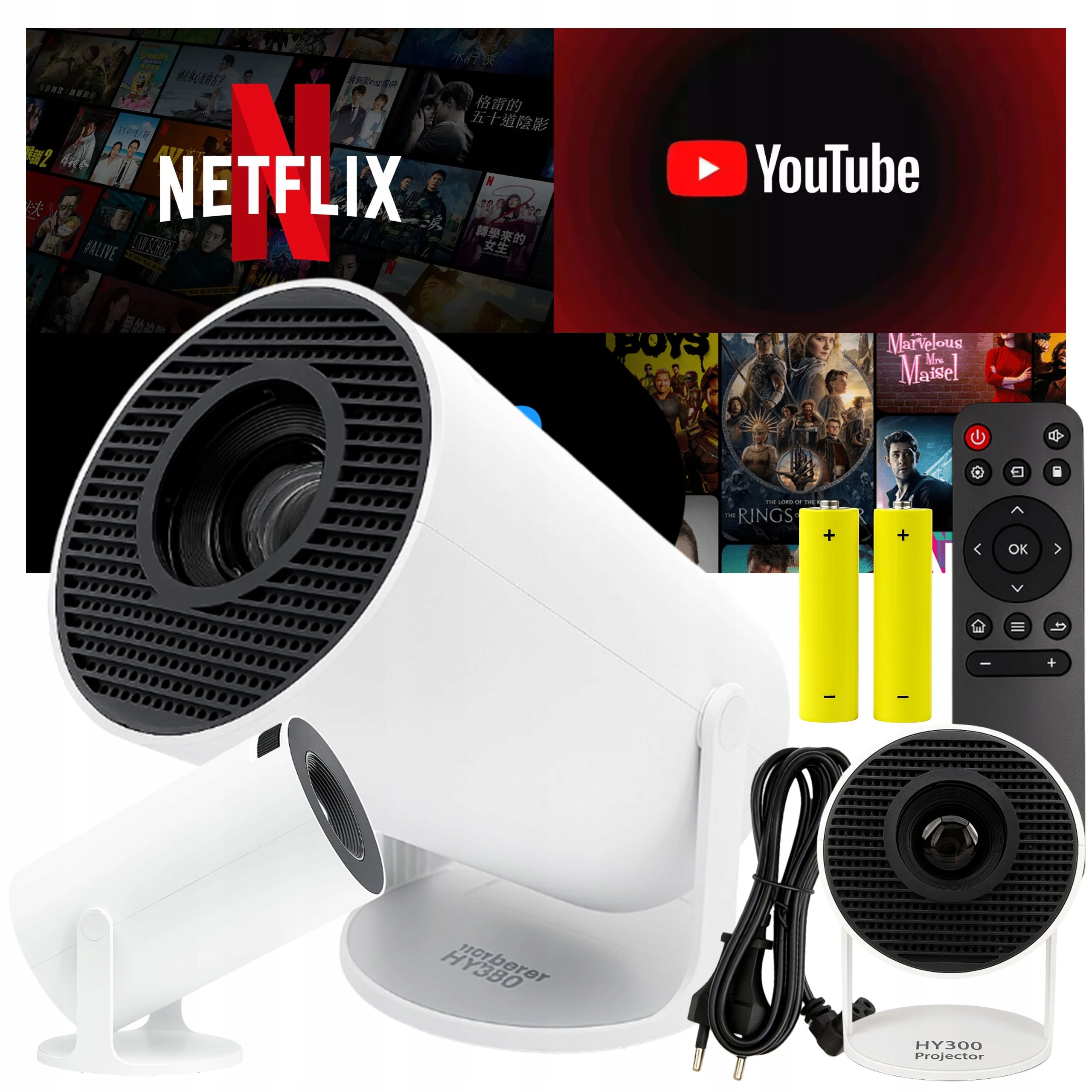 Projektor rzutnik LED Android 12 Bluetooth 720p HD 170 ANSI domowe kino