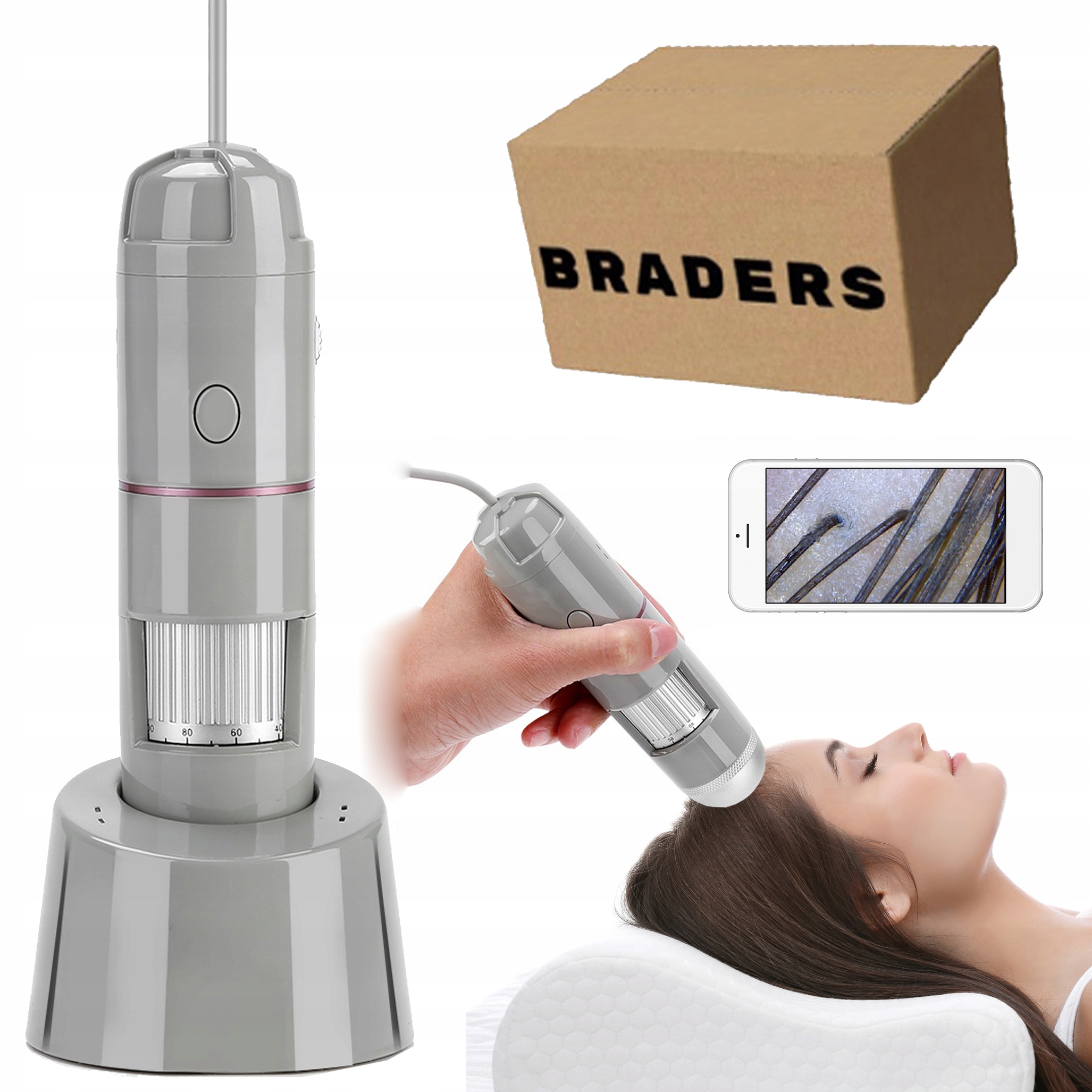 Detektor pokožky hlavy a vlasů – 200x Trichologický analyzátor vypadávání vlasů