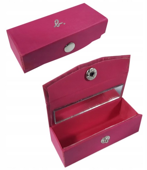 Etui pojemnik na pomadkę szminkę organizer lusterkiem na zatrzask lusterko