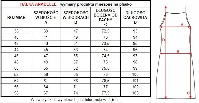 GŁADKA HALKA DAMSKA ANABELLE BIAŁA R.58 Płeć kobieta