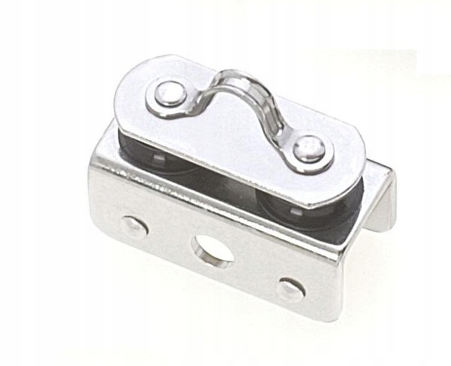 Vozík na kolečkách Viadana s úchytem pro kolejnici TT-18 pro vedení lana 8 mm