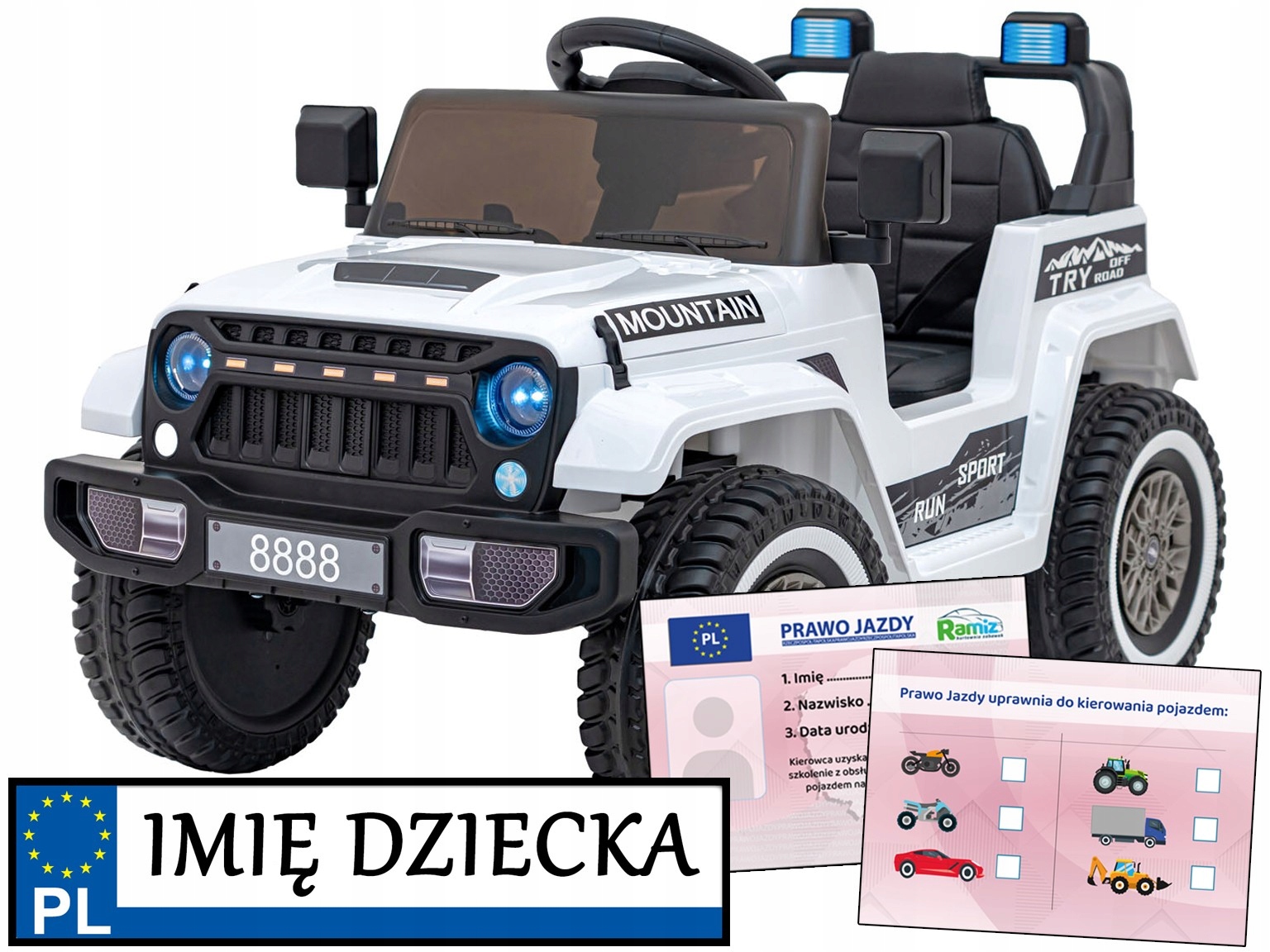 auto na akumulator Off Road Mountain Autko Jeep Dla Dzieci pilot 2,4 GHz