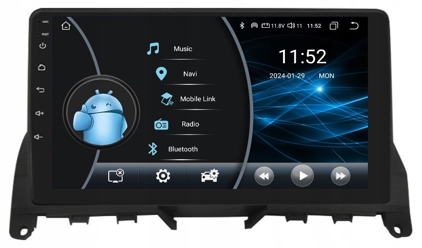 Navigácia Rádio 2DIN Android Mercedes C W204 S204 Carplay Dsp 2/32 Gb Lte