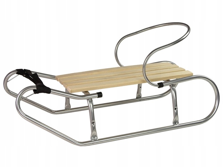 Sanki metalowe z oparciem+ drewniane siedzenie sre