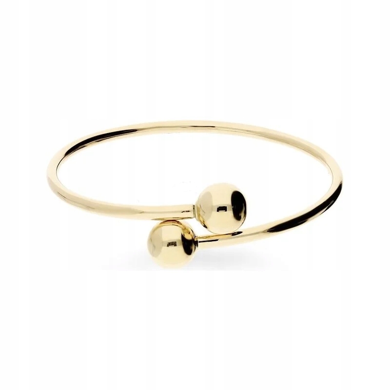 Zlatý náramek 585 bangle s kuličkami, efektní, značkový od klenotníka 14kt