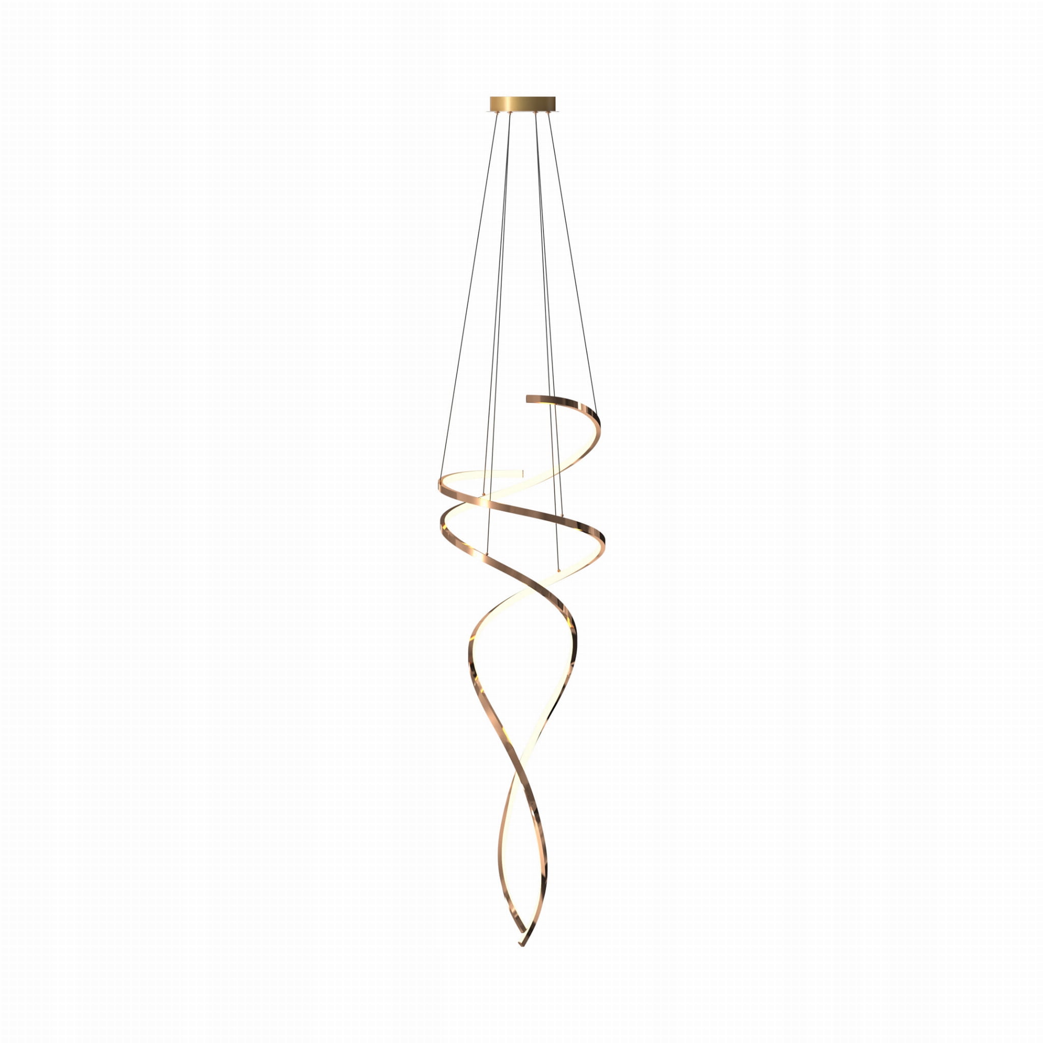 Umelecká závesná lampa Coco, zlatá balerínová stuha, do obývačky a kancelárie