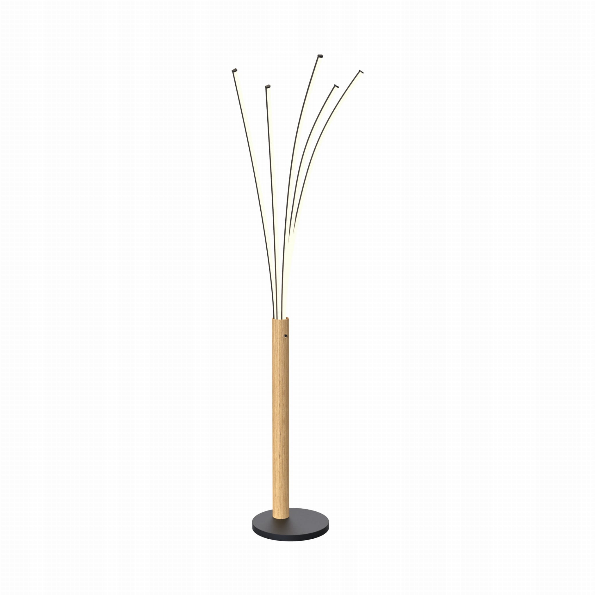 Lampa podłogowa drzewko 180 cm do salonu Velden z drewna i metalu