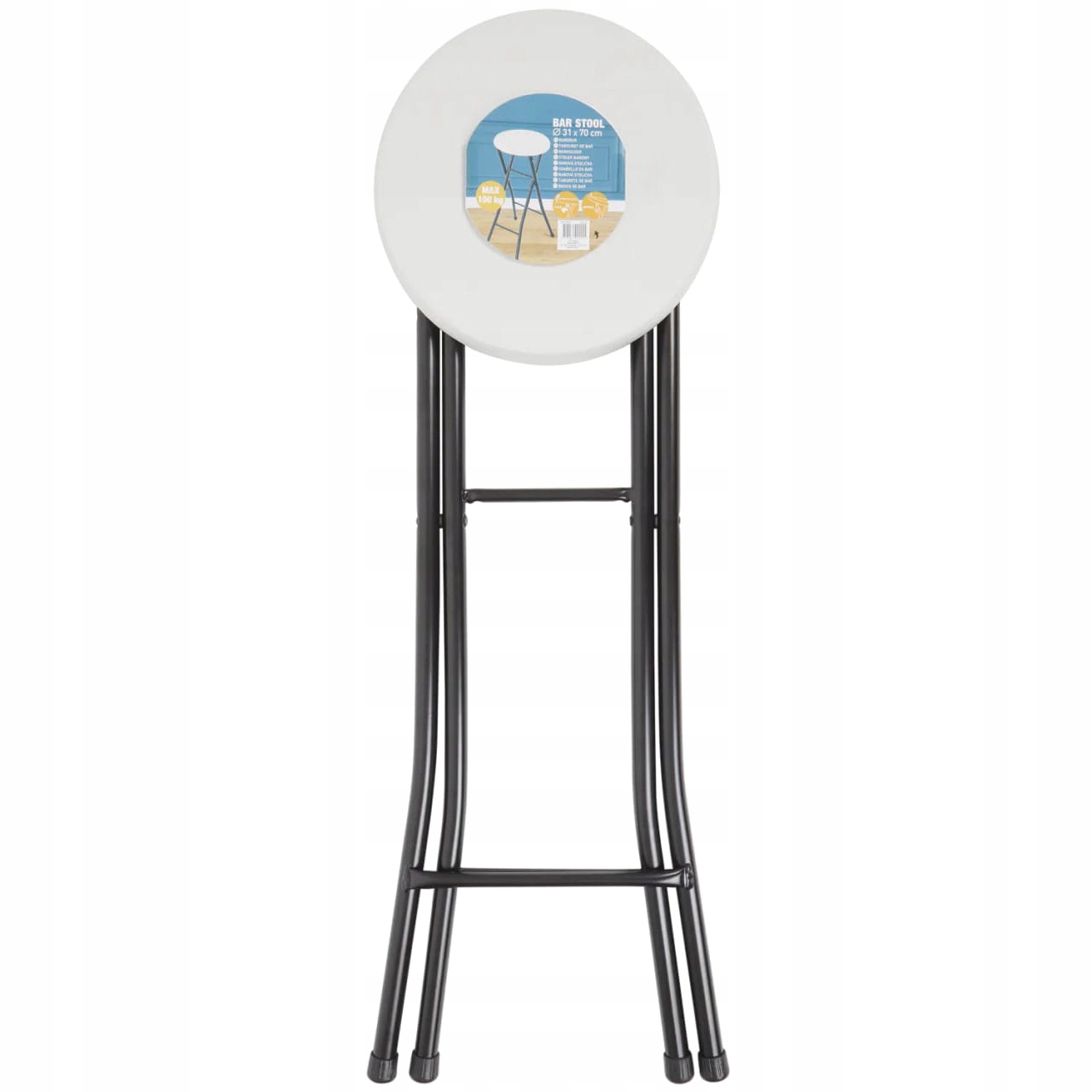 Stołek barowy Krzesło 31x70 cm Impreza Ogród biały Marka ZD Trading